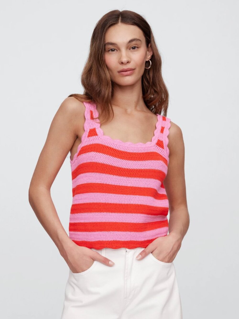 NWT {GAP} Square Neck Sweater Tank Top | French Pink ~ Size XS